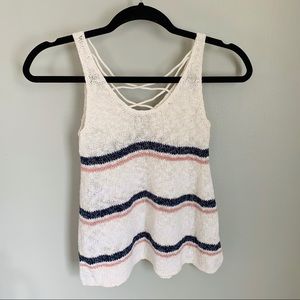 AEO Striped Crochet Tank Top